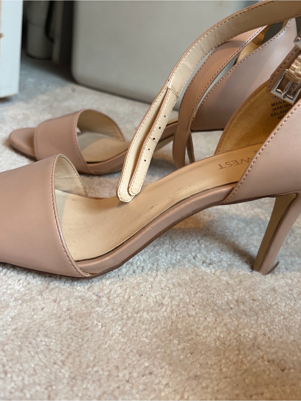 Nine West Blush Nude Ankle-Strap Block Heel Sandals - Picture 2 of 6